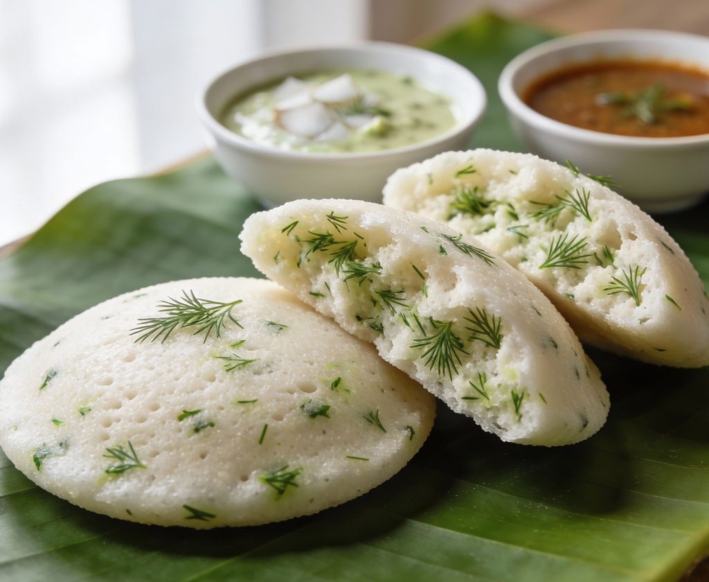 Dill cucumber instant idli